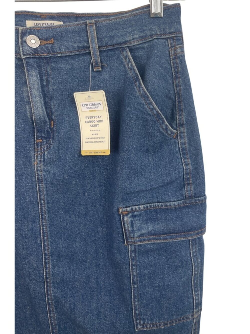 Levi Strauss Signature Denim Maxi Skirt Women’s 6 W28 Mid Rise Comfort Stretch - Picture 4 of 12